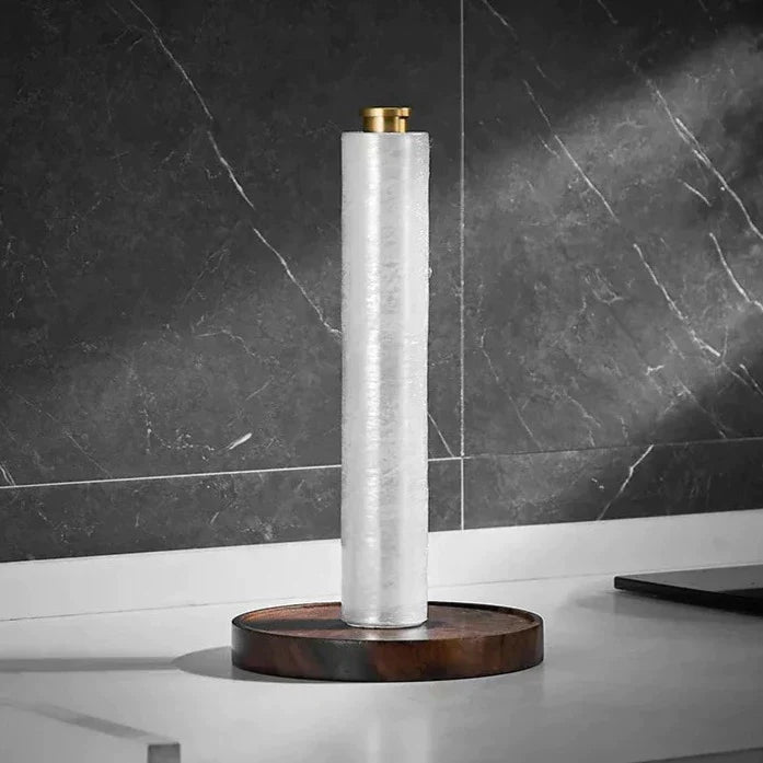 Walnut Wood Paper Towel Holder Stand