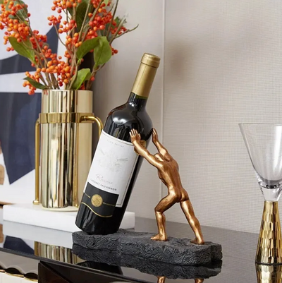 Metal Wine Bottle Holder Elegant Tabletop Rack