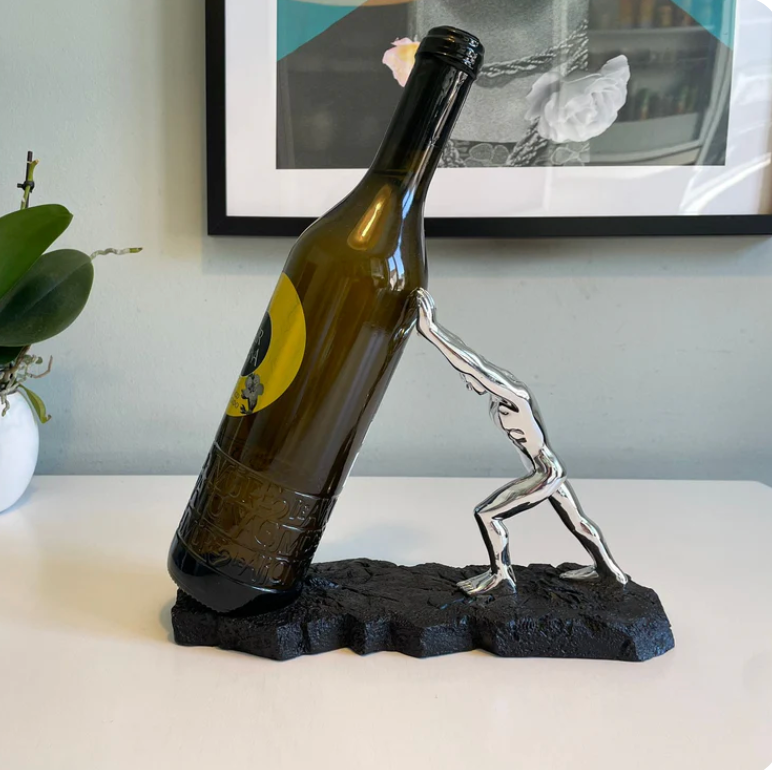 Metal Wine Bottle Holder Elegant Tabletop Rack