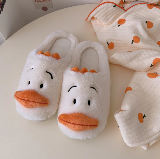 Fluffy Animal Slippers Warm Plush Indoor Shoes for Adults Kids