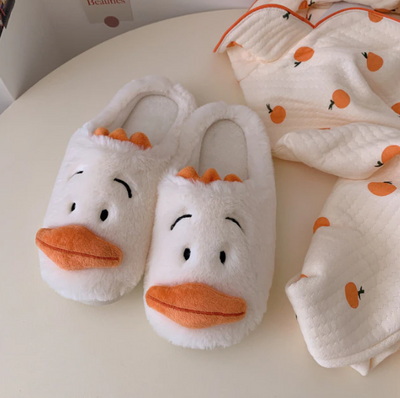 Fluffy Animal Slippers Warm Plush Indoor Shoes for Adults Kids