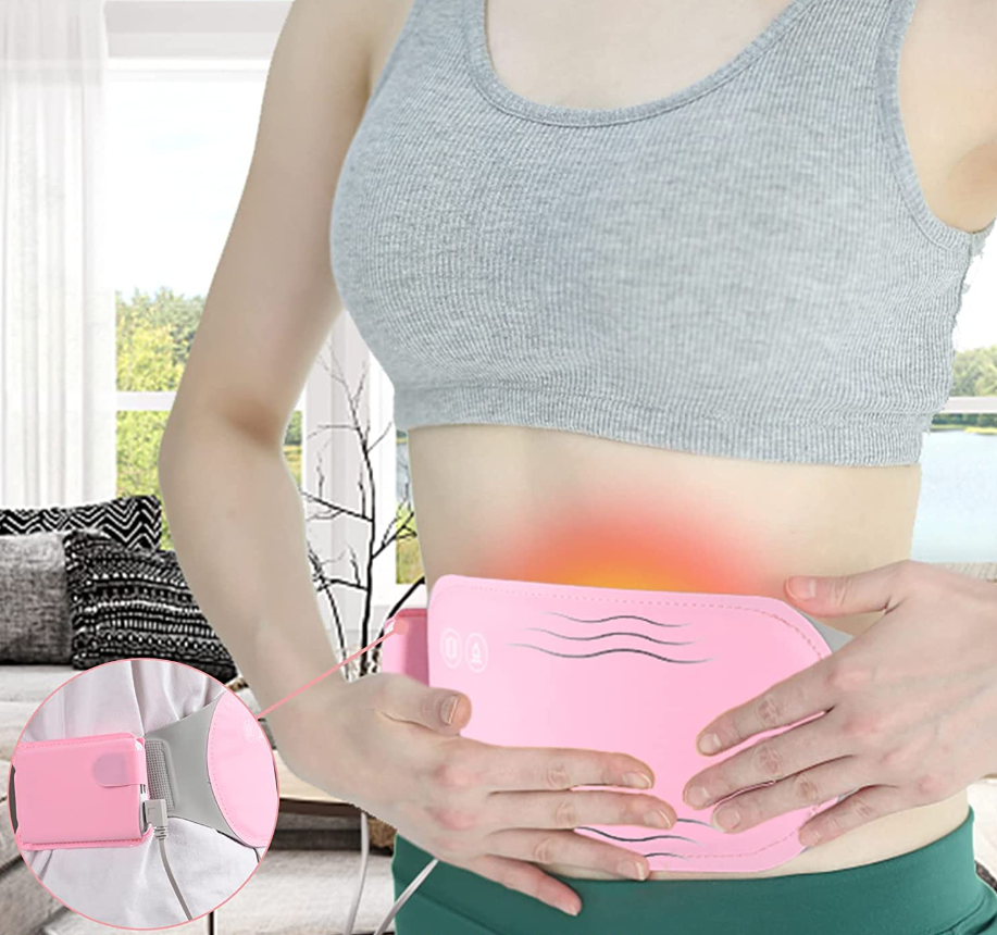 Rechargeable Electric Abdominal Warmer with Heat and Vibration