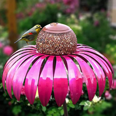 Floral Bird Feeding Station for Garden & Patio