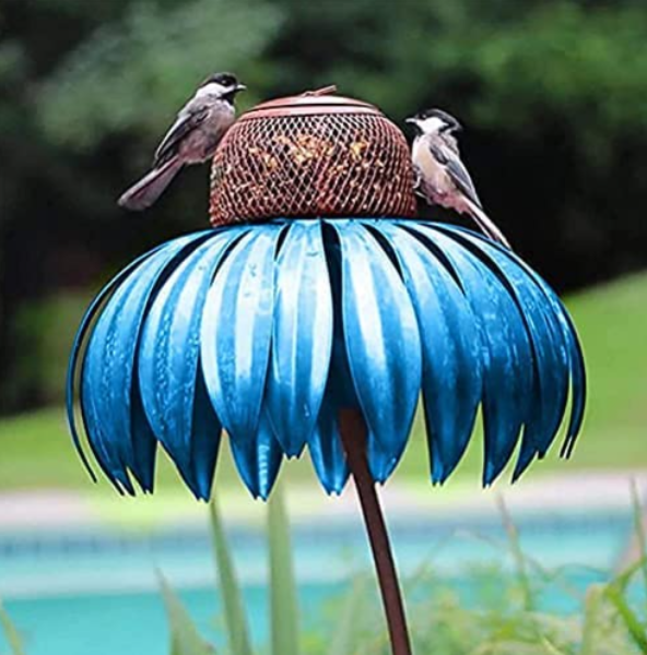 Floral Bird Feeding Station for Garden & Patio