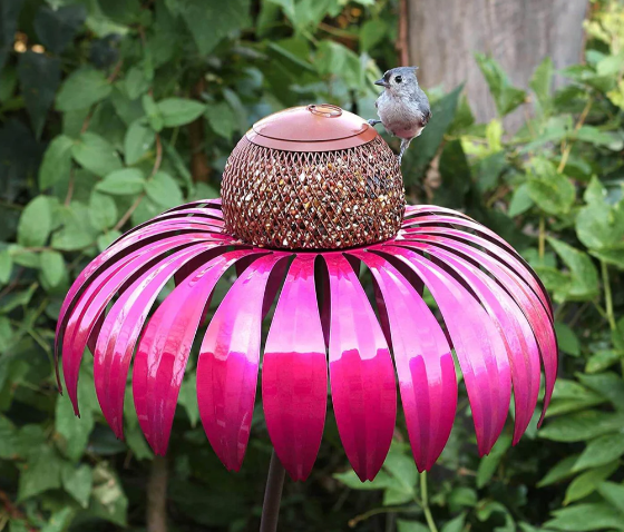 Floral Bird Feeding Station for Garden & Patio
