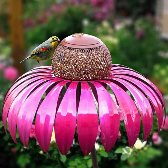 Floral Bird Feeding Station for Garden & Patio