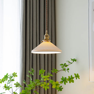 Scandinavian White Ceramic Pendant Light