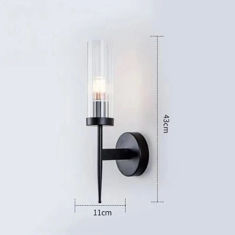 Stainless Steel Wall Lamp with Glass Shade