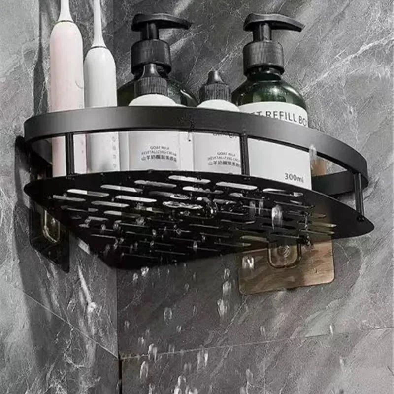 No-Drill Aluminum Corner Shelf for Bathroom