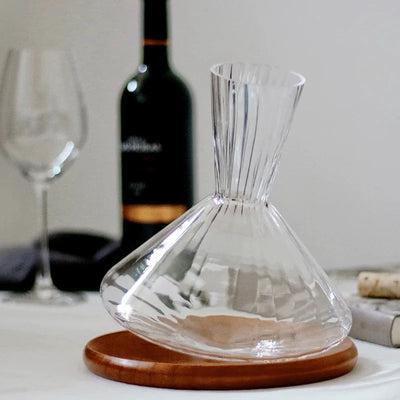 Crystal Glass Rotating Wine Decanter 1L