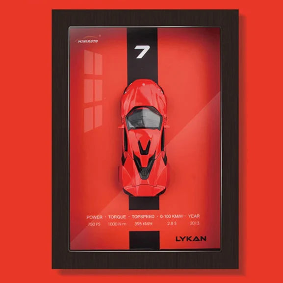 Framed 3D Car Model Decorative Artwork