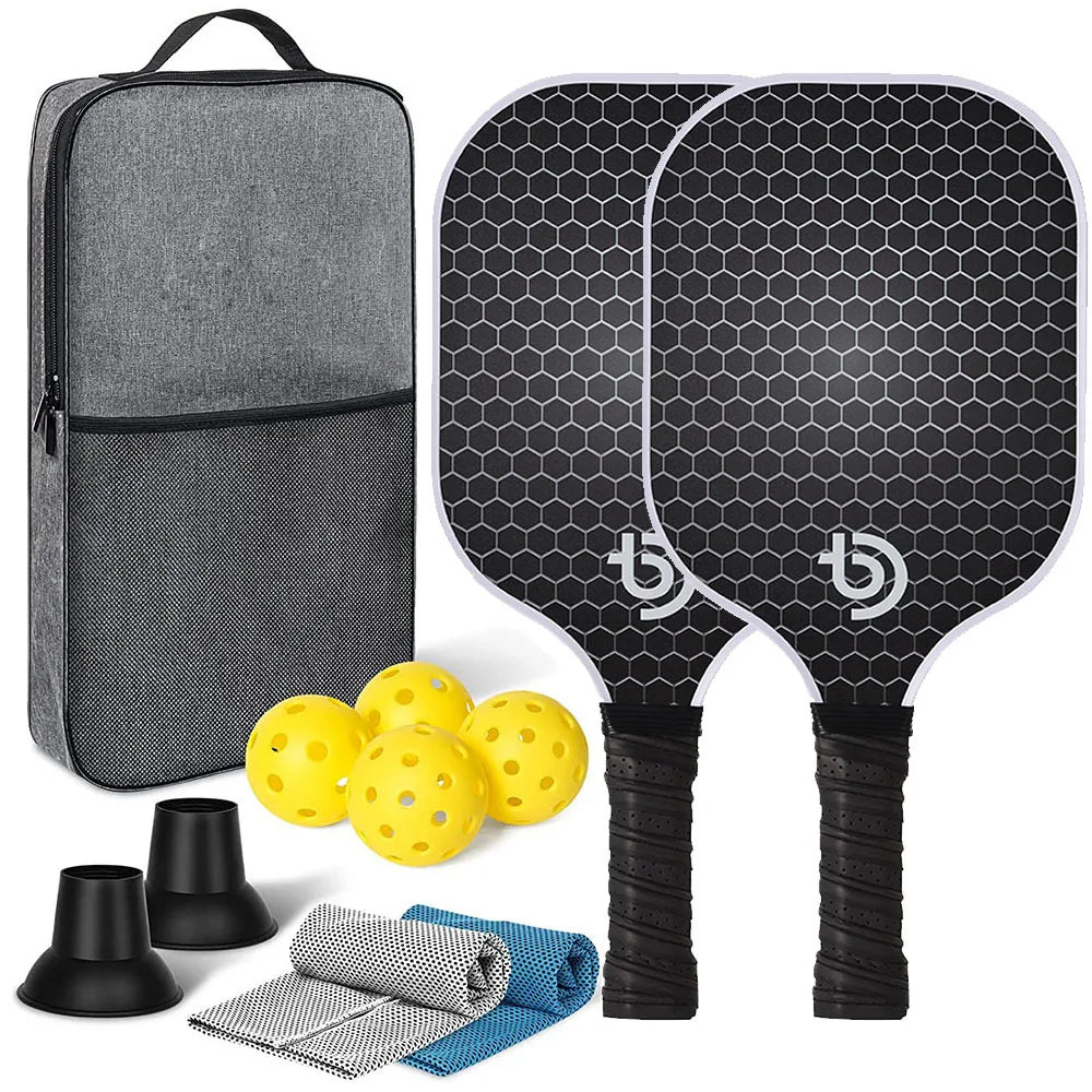 Pickleball Paddle Set Graphite Carbon Fiber USAPA Approved