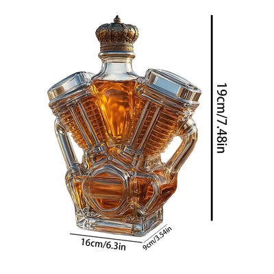 Motorcycle Whiskey Bottle Glass Decanter