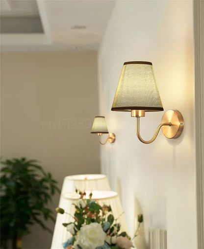 RusticHue - Fabric Wall Lamp in American Style