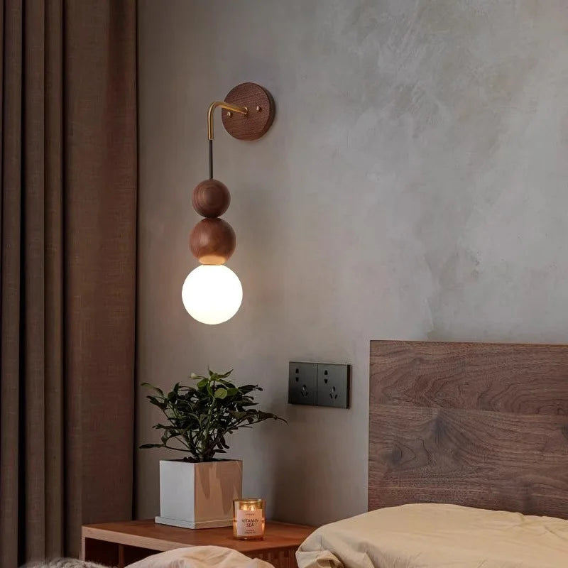 ShadowLuxe – Modern Wall Lamp with Walnut and Gradient Glass