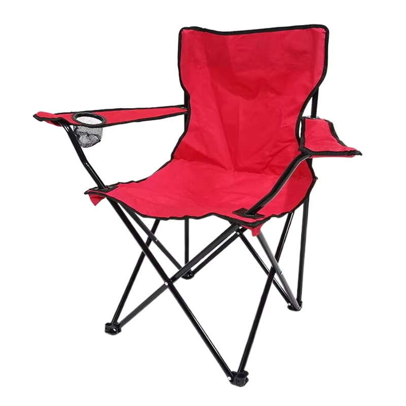 Portable Folding Camping Chair with Armrest, Backrest & Cup Holder