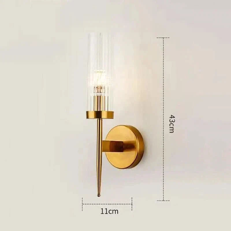 Stainless Steel Wall Lamp with Glass Shade