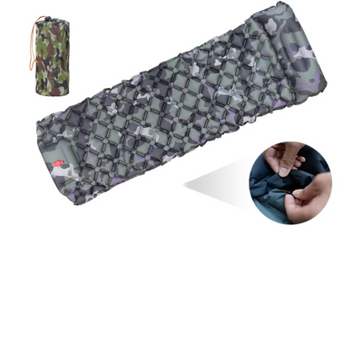 Inflatable Camping Sleeping Pad with Built-In Pillow for Hiking