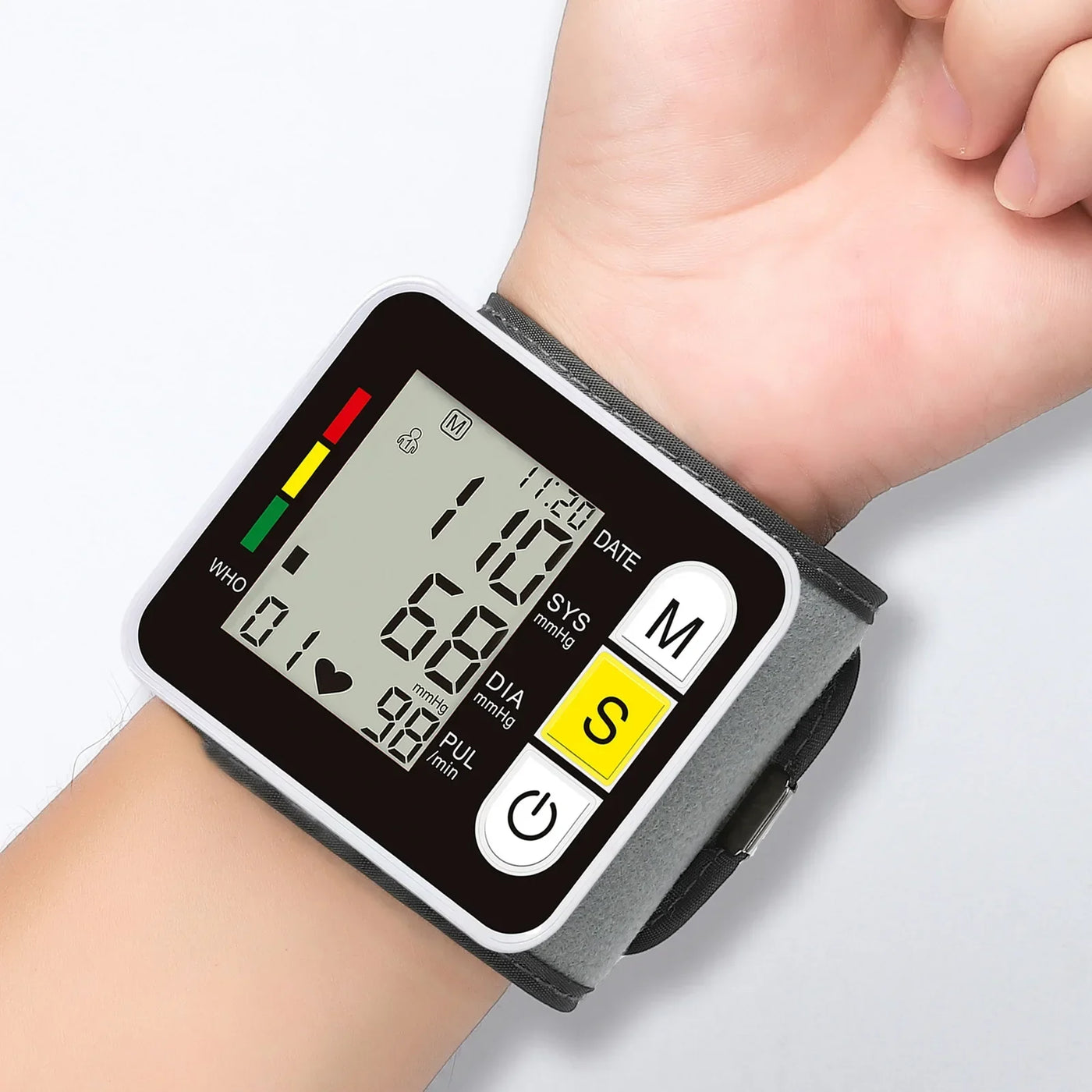 PulseTrack Digital Wrist Blood Pressure Monitor with LCD Display