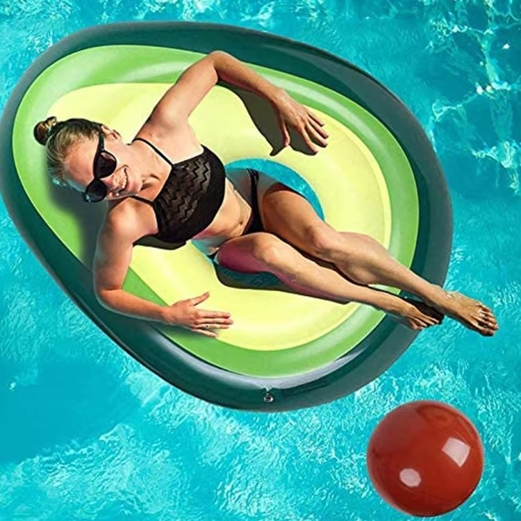 Inflatable Avocado Pool Float with Detachable Ball Toy