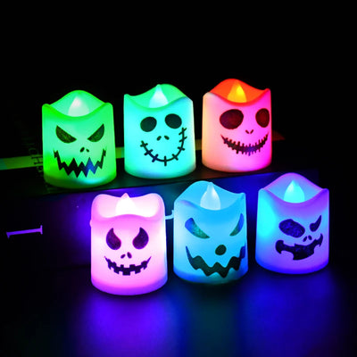 Halloween LED Ghost & Pumpkin Candle Lights – 6 Pack