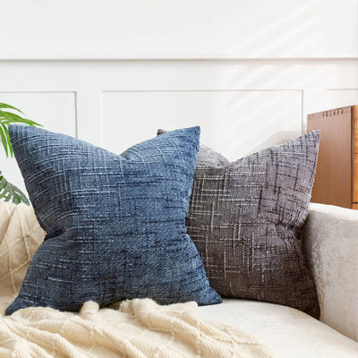Chenille Throw Pillow Cover Bamboo Texture Solid Color