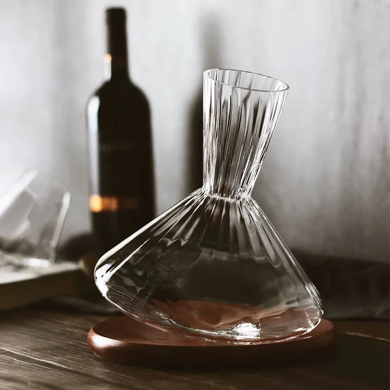 Crystal Glass Rotating Wine Decanter 1L