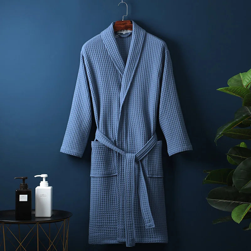 Unisex Waffle Bathrobe – Lightweight & Breathable