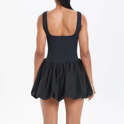 Women’s Sleeveless Tennis and Running Dress with Built-In Skirt
