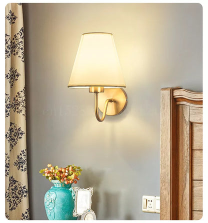 RusticHue - Fabric Wall Lamp in American Style