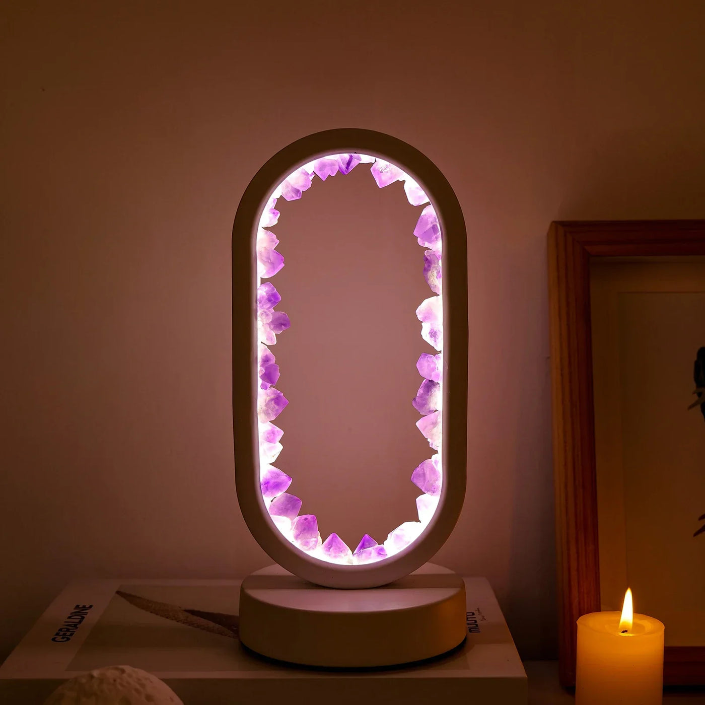 Natural Amethyst Crystal Lamp for Relaxation
