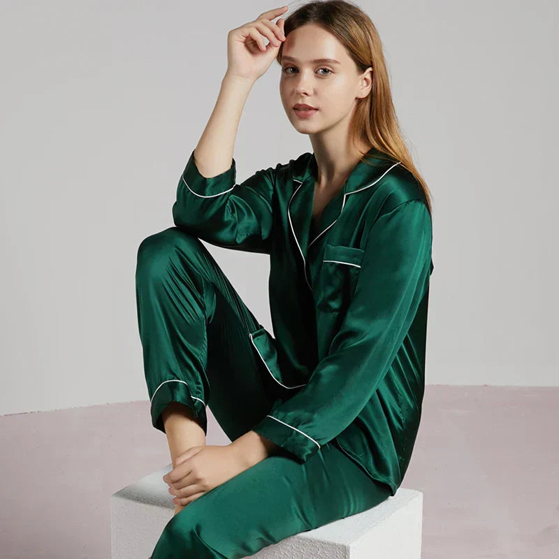 Celeste Ladies’ Silk Pyjama Set – 100% Silk Luxury Nightwear