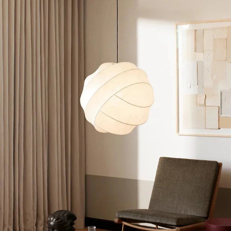 Japanese Wabi Sabi Silk Pendant Light for Modern Interiors