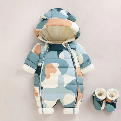 Cozy Fleece Hooded Romper for Babies and Toddlers