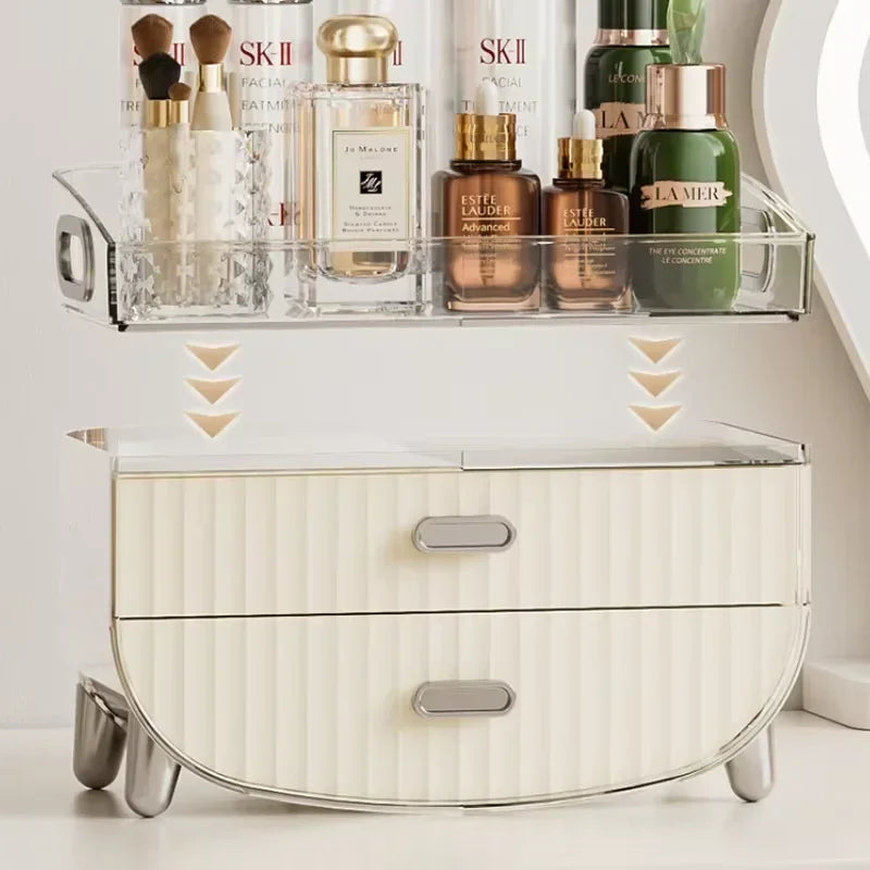 Rechargeable Cosmetic Organizer – Transparent Dustproof Makeup