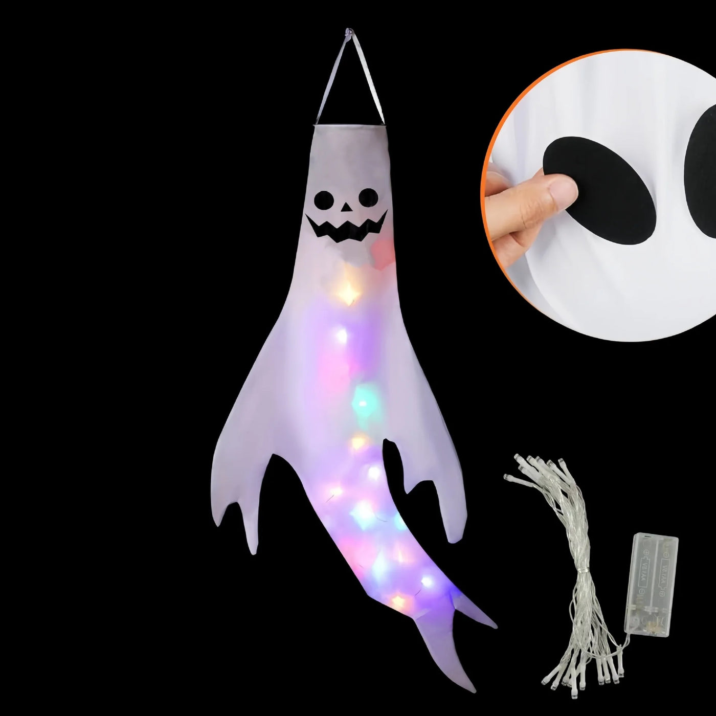 Halloween Hanging Ghost Lights – LED Outdoor Decor