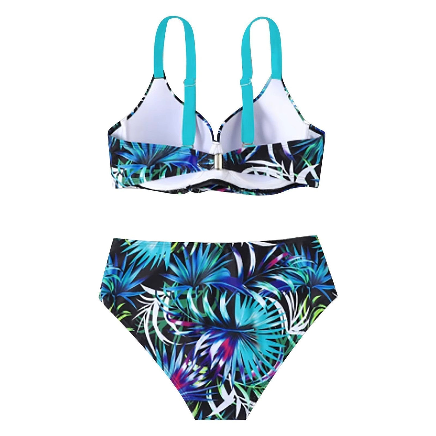 Tropical High-Waist Bikini Set for Women
