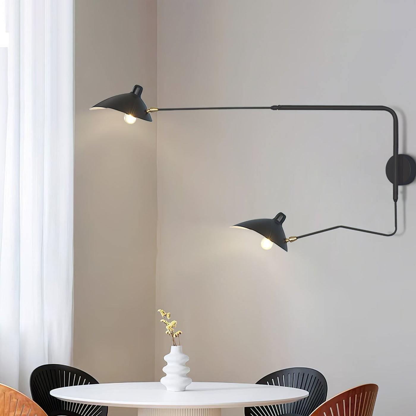 Serge Mouille Style Adjustable Wall Sconce Lamp