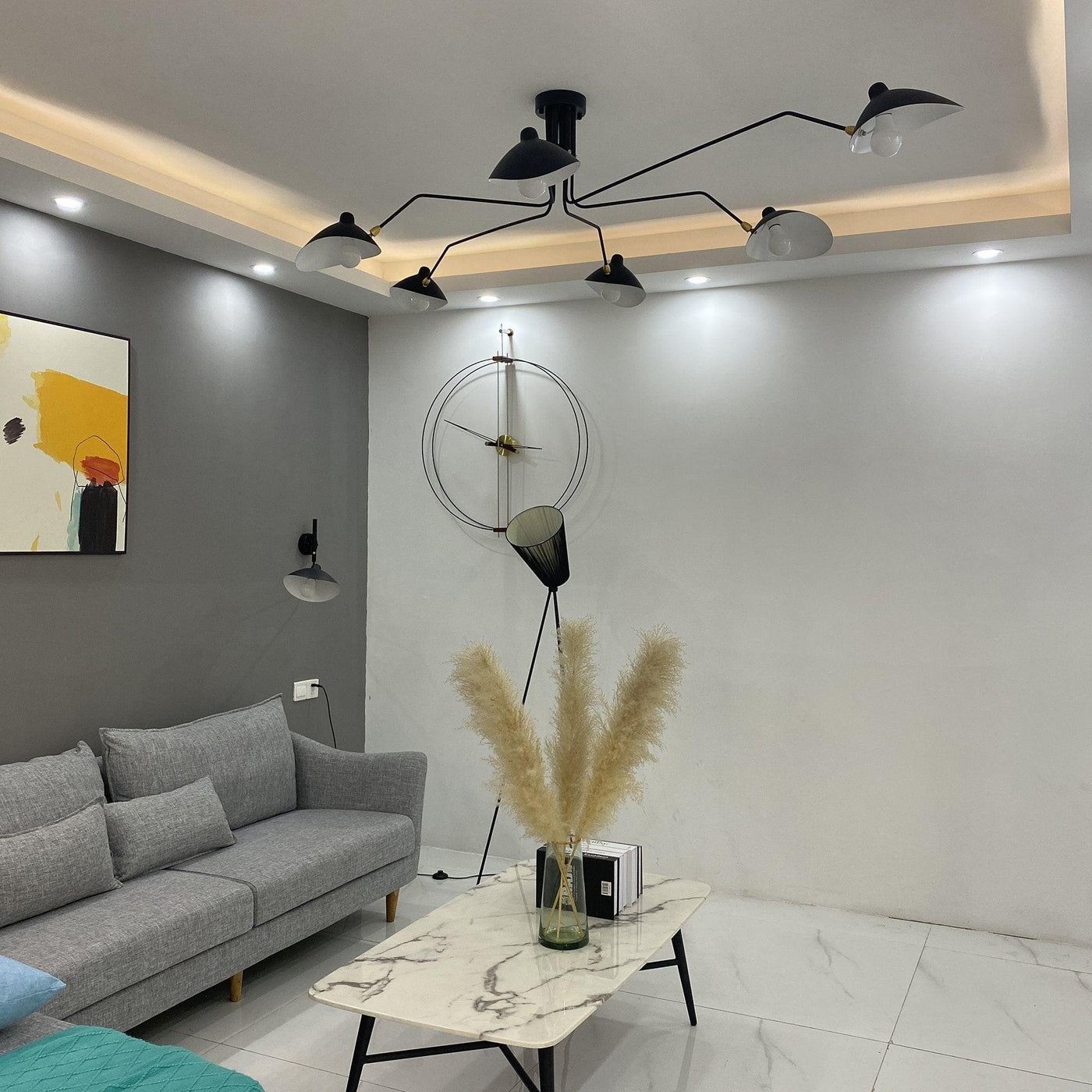 Serge Mouille Mid-Century Modern Ceiling Light