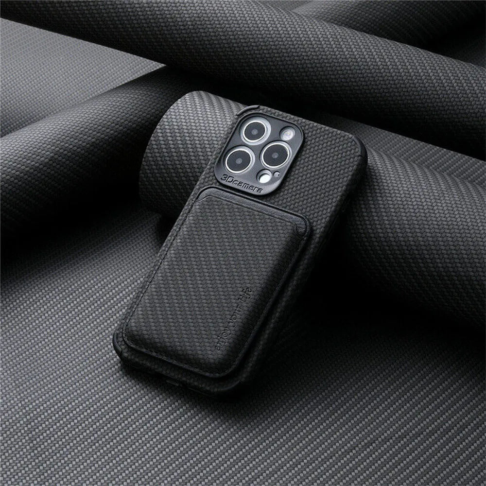 MagSafe Wallet Phone Case with Carbon Fiber Protection