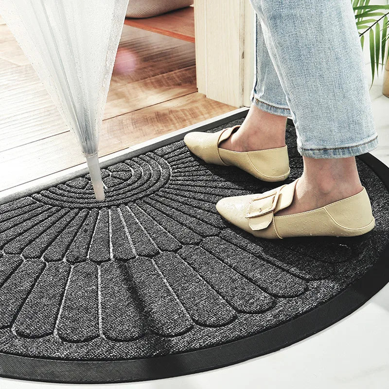 Half-Round Non-Slip Rubber Doormat Indoor Outdoor