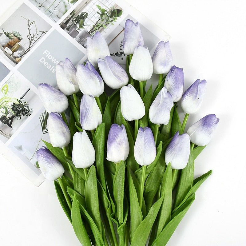 Artificial Tulip Bouquet with Realistic Lifelike Flowers
