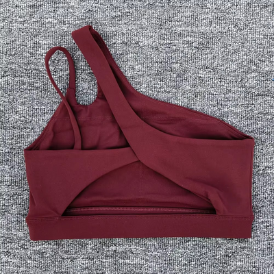 Women’s Shockproof Sports Bra with Oblique Shoulder Straps for Fitness