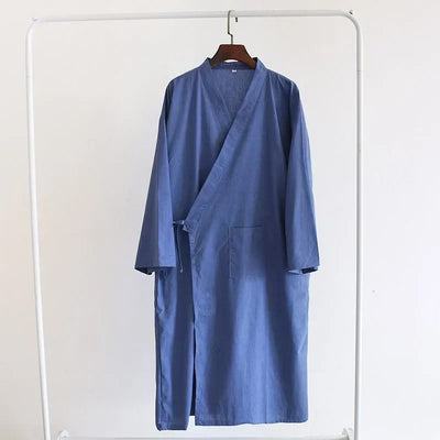 Men’s Cotton Kimono Nightgown Sleepwear with Belt 2024