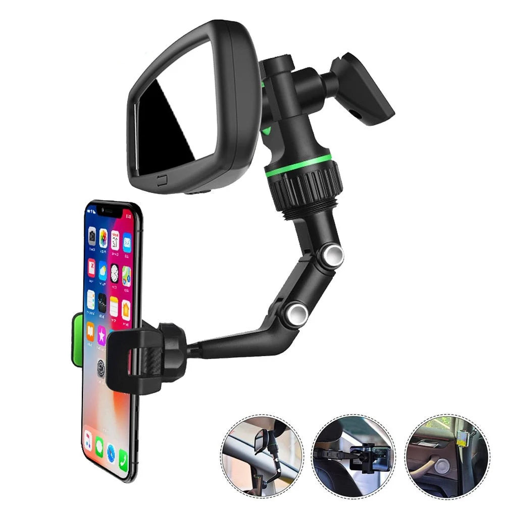 360° Car Phone Holder Mount for Rearview Mirror