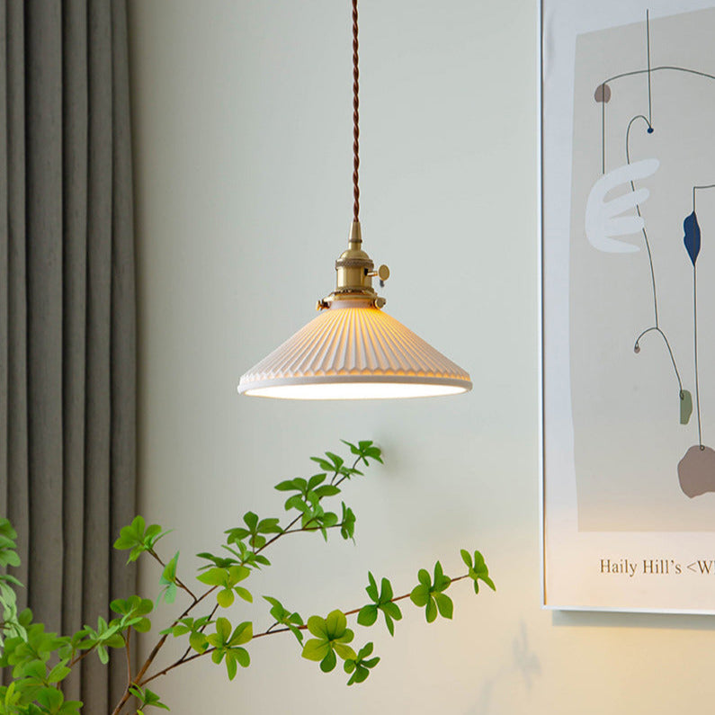 Scandinavian White Ceramic Pendant Light