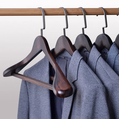 Luxury Wooden Clothes Hangers with Curved Design