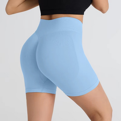 Women’s Seamless High Waist Yoga Shorts for Fitness and Running