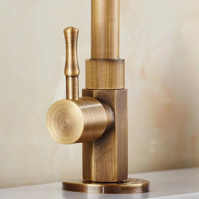 Antique Brass Swan Neck Kitchen Faucet