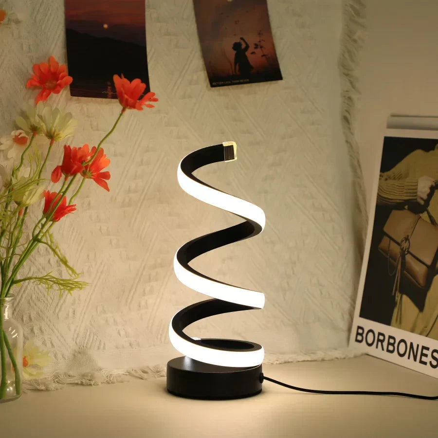 Spiral LED Table Lamp – Modern Adjustable Light
